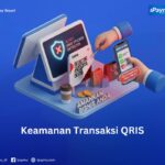 Visualisasi konsep investigasi keamanan QRIS dengan validasi identitas, monitor notifikasi, dan alert stiker palsu iPaymu